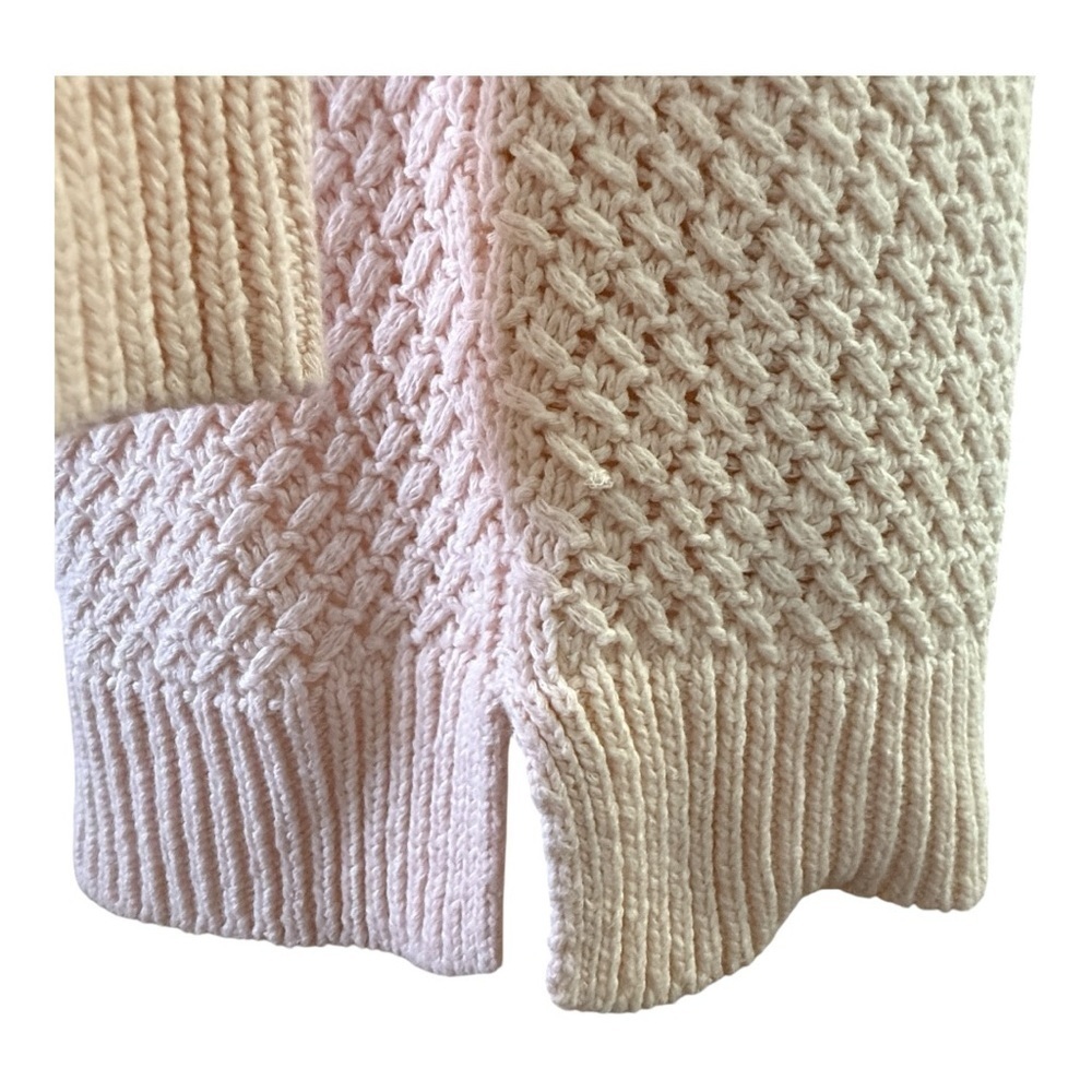 Active Seller! Pale Pink Talbots Fisherman Sweater size Small 100% Cotton - Picture 6 of 8